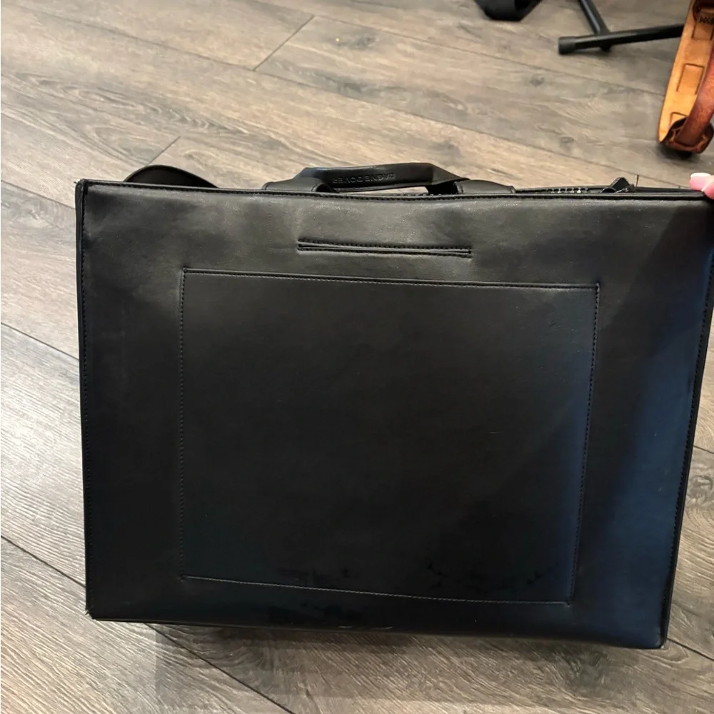 Dagne Dover Black Leather Tote